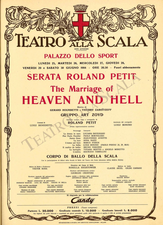 Affiche serata Roland Petit Teatro alla Scala